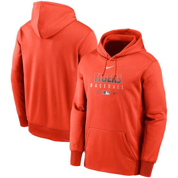 Men's Detroit Tigers Orange 2022 Performance Pullover Hoodie